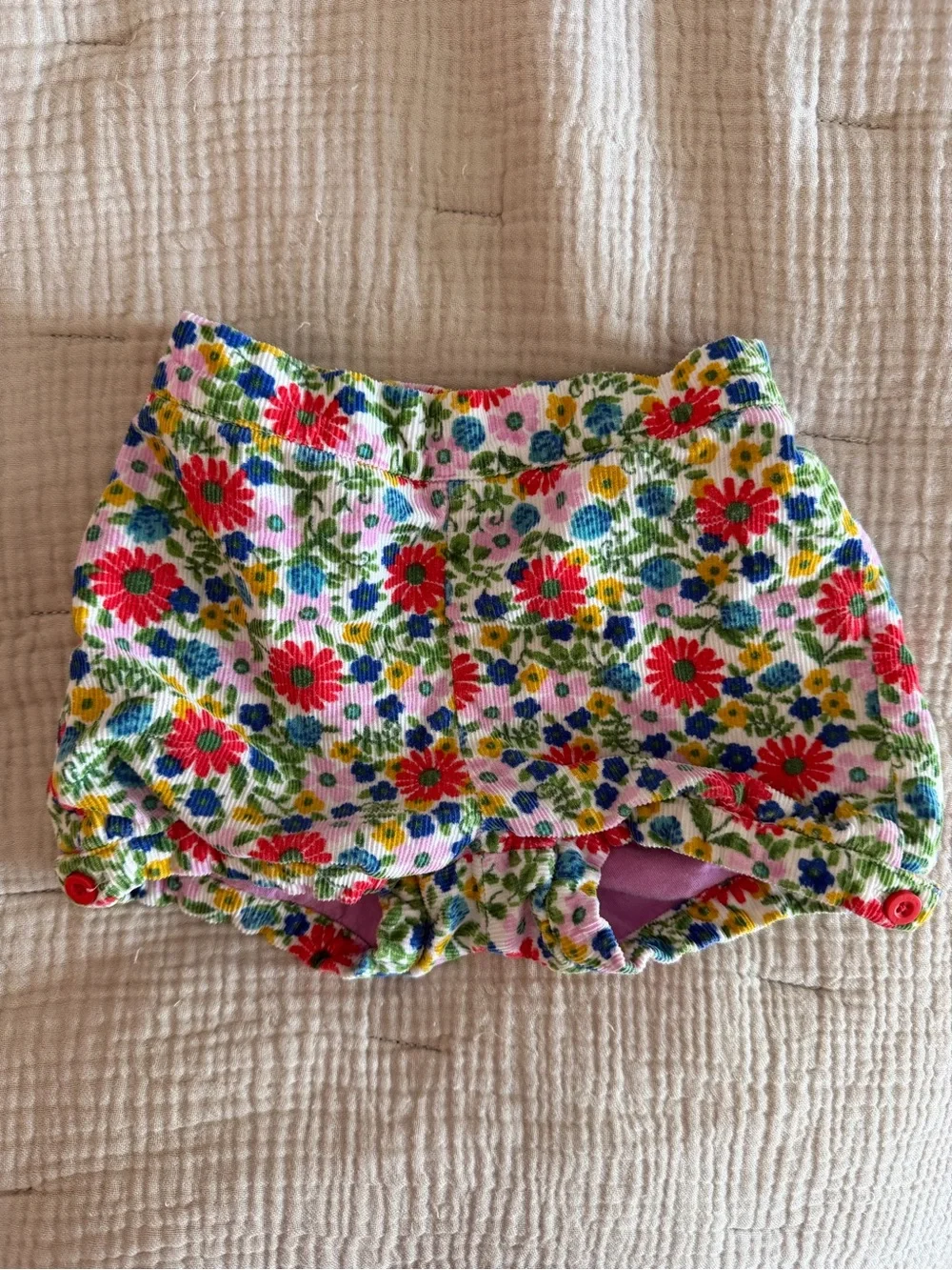 Boden Corduroy Multi Jolly Floral Baby Bloomers Shorts 18 to 24 Months
